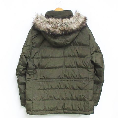 ユニクロ Uniqlo ダウン ジャケット コート ジップアップ フェイクファー カーキ L Km 4699 02 メンズ 116 ベクトルパーク