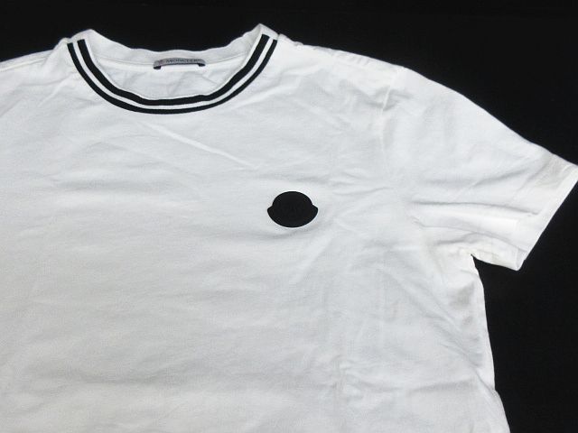 モンクレール MONCLER Tシャツ 半袖 クルーネック ラバーアイコンパッチ F10918C71700 8390T オフホワイト XS ※KM-4706 ※02 メンズ