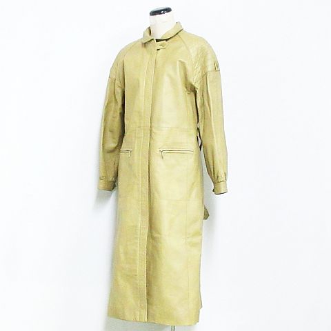 レザー コート ロング ジップアップ ステンカラー マスタード 9 Km 4711 01 レディース 116 ベクトルパーク