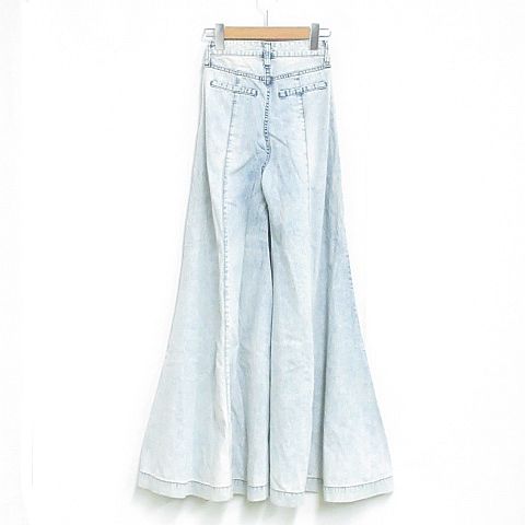 未使用品 ムルーア Murua デニム フレアパンツ ワイド パンツ スカンツ ユーズド加工 小さいサイズ 水色 Xs Nk 948 01 レディース 116 ベクトルパーク