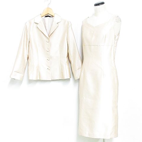 ヨンドシー 4 セレモニー スーツ セットアップ アンサンブル 七分袖 サテン シャンタン ベージュ M Nk 995 01 レディース 116 ベクトルパーク