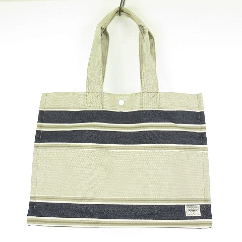 ヘッドポーター Head Porter Sunbrella コラボ トートバッグ キャンバス ボーダー グレー 紺 21 メンズ レディース 117 ベクトルパーク