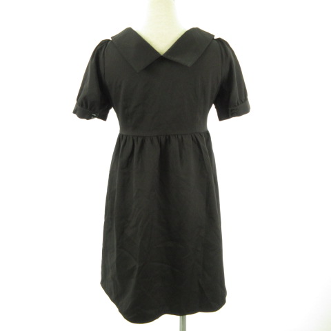 イートミー Eatme ワンピース 膝丈 半袖 フレア フリル 黒 F E1 レディース 117 ベクトルパーク