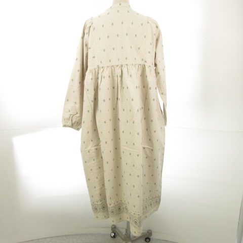 未使用品 サマンサモスモス Sm2 ワンピース ロング 長袖 総柄 オフホワイト F E968 レディース 117 ベクトルパーク