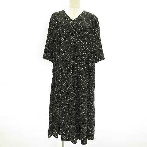 ビームスボーイ Beams Boy ラップワンピース 七分袖 ミモレ丈 ドット 黒 白 A600 レディース 117 ベクトルパーク