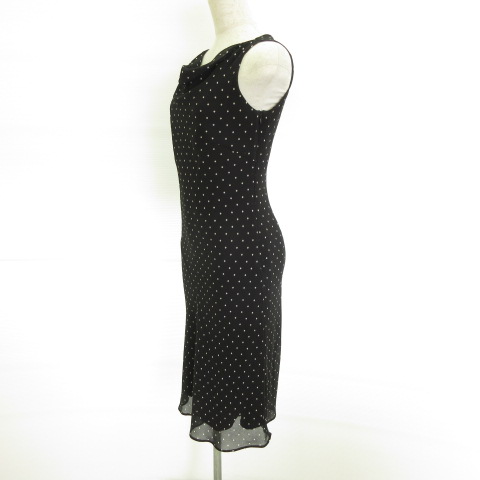 23区 オンワード樫山 ロングワンピース シフォン 総柄 黒 38 E292 レディース 117 202006100284 ベクトルパーク