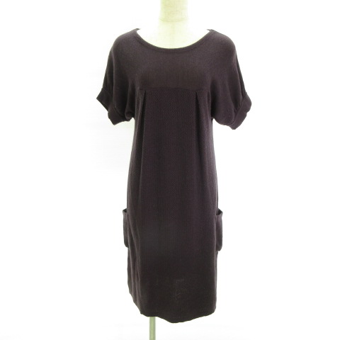 クミキョク 組曲 Kumikyoku ニットワンピース 膝丈 半袖 薄手 紫 2 E116 レディース 117 ベクトルパーク