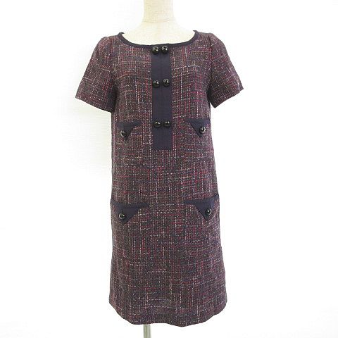 クルーンアソング Croon A Song ワンピース ツイード 半袖 ミニ 紫 グレー 1 14 レディース 117 ベクトルパーク