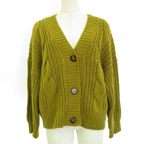 アースミュージック エコロジー Earth Music Ecology カーディガン ニット 長袖 ドルマン カーキ F 63 レディース 117 ベクトルパーク