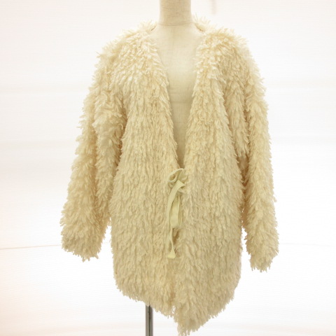 メリージェニー Merry Jenny プードルファーコート 長袖 ハーフ丈 オーバーサイズ オフホワイト 白 F E148 レディース 117 ベクトルパーク