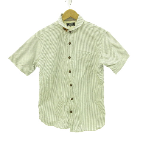 ビームス Beams シャツ 半袖 ストライプ グレー 白 L 68 メンズ 117 ベクトルパーク