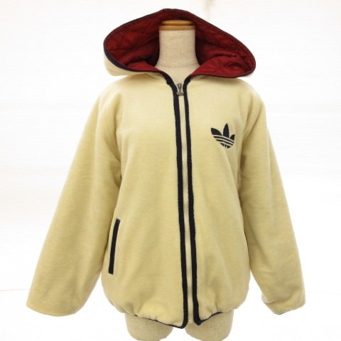 アディダス Adidas ジャケット ブルゾン パーカー 長袖 フリース 中綿 オーバーサイズ ロゴ オフホワイト 白 紺 160 E462 キッズ 117 ベクトルパーク