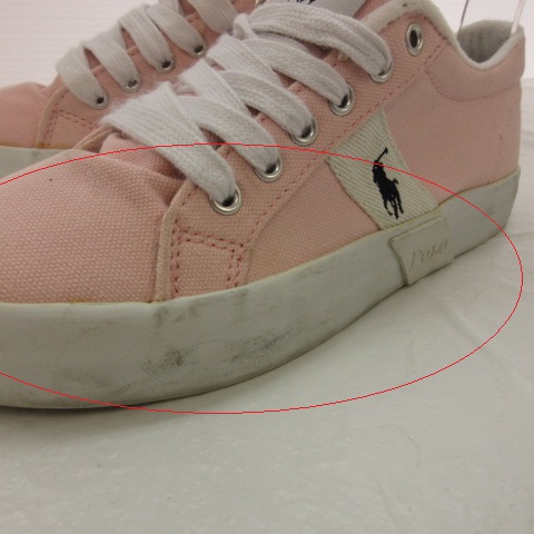 ポロ バイ ラルフローレン Polo By Ralph Lauren スニーカー シューズ ワンポイント 薄ピンク 白 22 5 E196 レディース 117 ベクトルパーク
