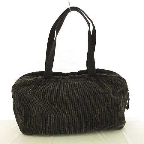ディーゼル DIESEL トートバッグ ボストン コーデュロイ 黒 *A344 