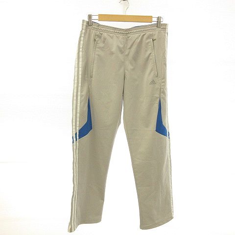 アディダス adidas トラックパンツ ジャージ ロング グレー 青 0 *A626 