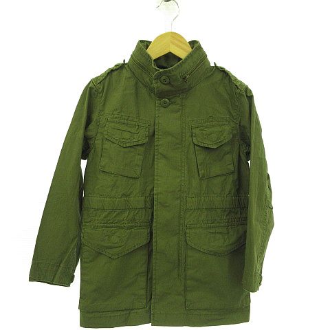 ギャップキッズ Gap Kids ミリタリージャケット 長袖 ジップアップ カーキ 緑 S 53 キッズ 117 ベクトルパーク