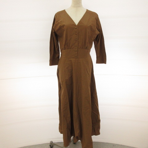 アーバンリサーチ ドアーズ Urban Research Doors シャツワンピース ロング フレア 長袖 茶 キャメル E531 レディース 117 ベクトルパーク