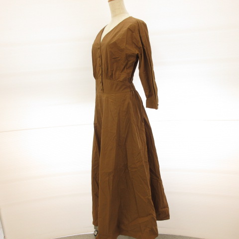 アーバンリサーチ ドアーズ Urban Research Doors シャツワンピース ロング フレア 長袖 茶 キャメル E531 レディース 117 ベクトルパーク