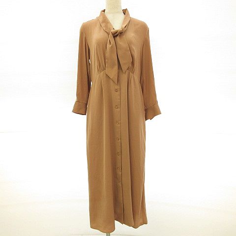 オペークドットクリップ Opaque Clip シャツワンピース ロング 長袖 茶 40 L 56 レディース 117 ベクトルパーク