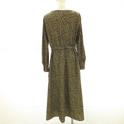 オペークドットクリップ Opaque Clip ワンピース 長袖 ロング ひざ丈 ヒョウ柄 茶 黒 40 L 58 レディース 117 ベクトルパーク