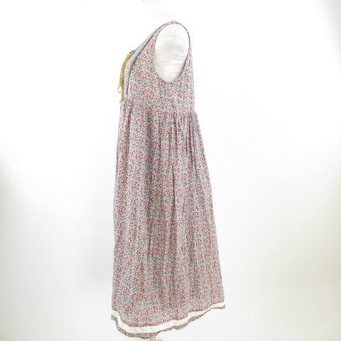 クリスプ Crisp ワンピース ノースリーブ ひざ丈 花柄 カーキ ピンク One レディース 117 ベクトルパーク