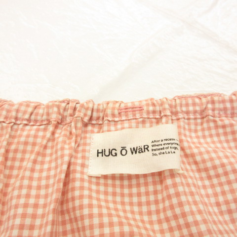 ハグオーワー Hug O War カットソー 長袖 ギンガムチェック ピンク 白 69 レディース 117 ベクトルパーク