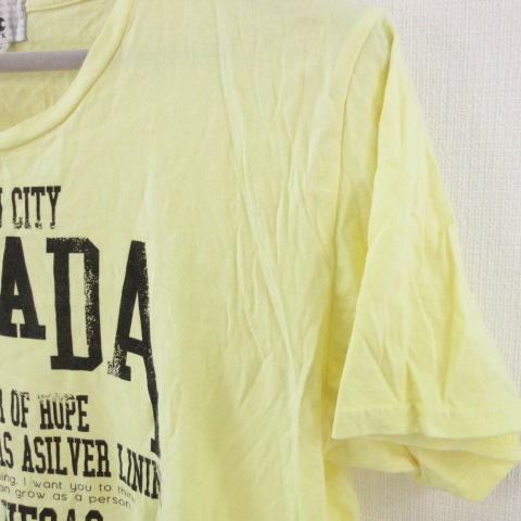 タケオキクチ Takeo Kikuchi Tk Tシャツ 半袖 丸首 プリント 黄 4 A348 メンズ 117 ベクトルパーク