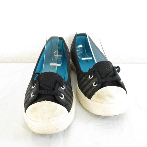 コンバース Converse スニーカー スリッポン キャンバス ストライプ 黒 グレー 23 0 09 レディース 117 ベクトルパーク