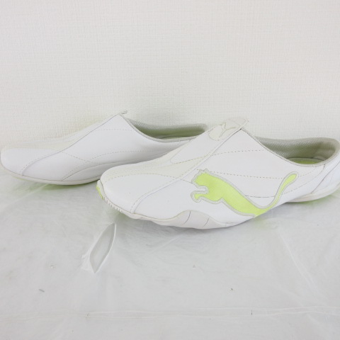 プーマ Puma スニーカー スリッポン 白 黄緑 24 E299 レディース 117 ベクトルパーク