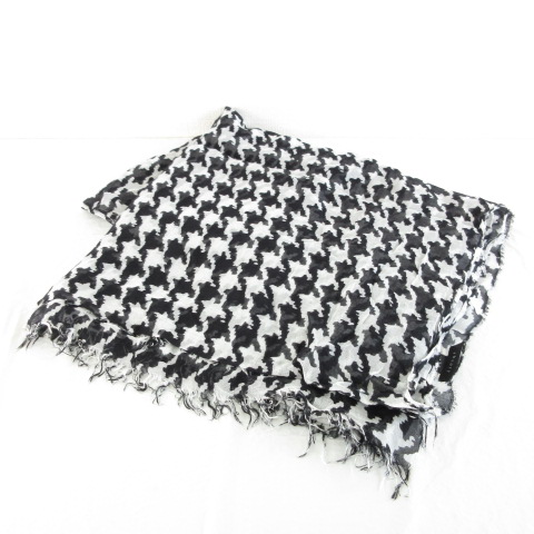 セオリー Theory 大判ストール マフラー フリンジ 千鳥格子 黒 白 37 レディース 117 ベクトルパーク