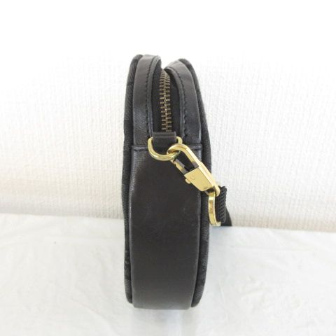 グッチ GUCCI ミニショルダー ポーチ GG柄 キャンバス レザー 90700 黒 