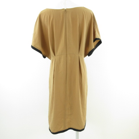 テチチ Te Chichi ワンピース 膝丈 フレア 半袖 Vネック 茶 M T116 レディース 117 ベクトルパーク