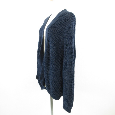 ユニクロ Uniqlo カーディガン サマーニット 長袖 紺 L A333 レディース 117 ベクトルパーク