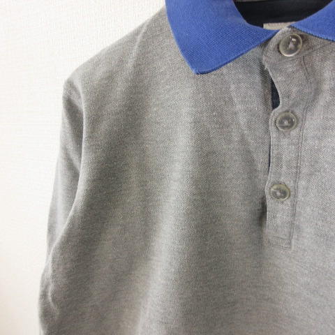 アルマーニ ジュニア Armani Jr カットソー ポロシャツ 長袖 プリント グレー 青 130 E48 キッズ 117 ベクトルパーク