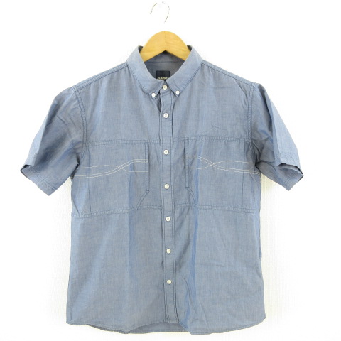 エクストララージ X Large ダンガリーシャツ ボタンダウン 半袖 青 L A117 メンズ 117 ベクトルパーク