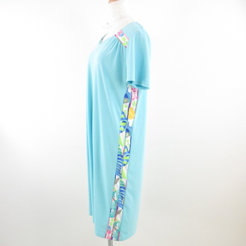 レオナールスポーツ Leonard Sport ワンピース 半袖 ひざ丈 魚柄 水色 42 A333 レディース 117 ベクトルパーク レオナールスポーツ Leonard Sport ワンピース 半袖 ひざ丈 魚柄 水色 42 A333 レディース 117 ベクトルパーク