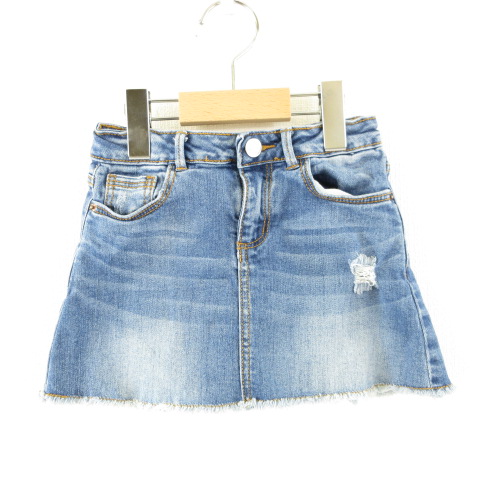 ザラ Zara デニムスカート ミニ カットオフ ストレッチ 青 110 A556 キッズ 117 ベクトルパーク