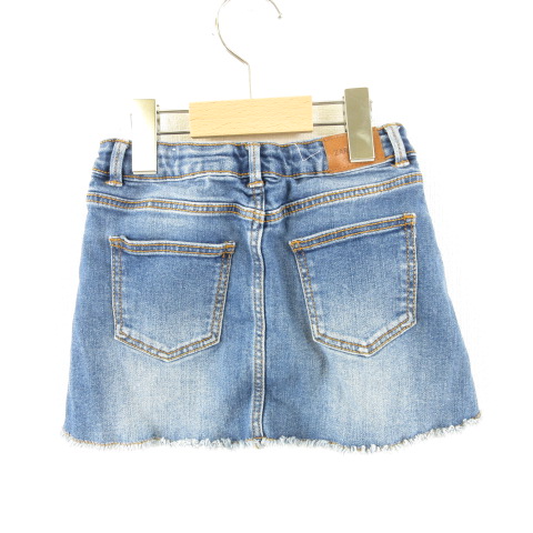ザラ Zara デニムスカート ミニ カットオフ ストレッチ 青 110 A556 キッズ 117 ベクトルパーク