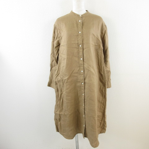 無印良品 良品計画 シャツワンピース ロング 長袖 リネン 茶 M E971 レディース 117 ベクトルパーク 無印良品 良品計画 シャツワンピース ロング 長袖 リネン 茶 M E971 レディース 117 ベクトルパーク