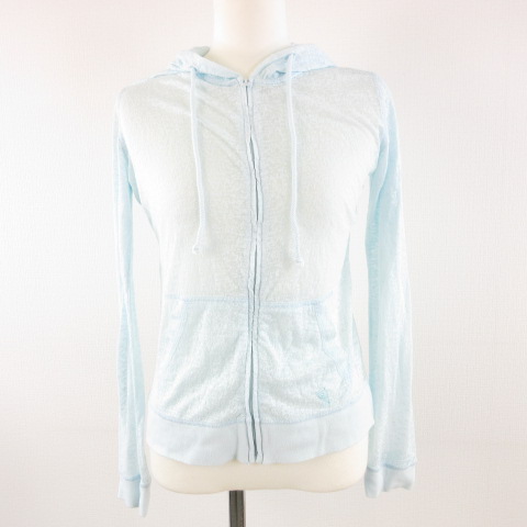 フーアーユー Who A U パーカー ジップアップ 長袖 総柄 水色 S A80 レディース 117 ベクトルパーク