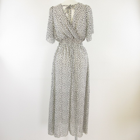 グレイル Grl ワンピース ロング 半袖 ダルメシアン柄 総柄 オフホワイト 白 黒 M T130 レディース 117 ベクトルパーク