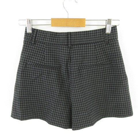 ザラ Zara ショートパンツ キュロット ハイウエスト 黒 グレー Xs E757 レディース 117 ベクトルパーク