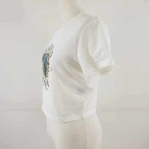 DAZY カットソー Tシャツ クロップド ショート丈 プリント オフ