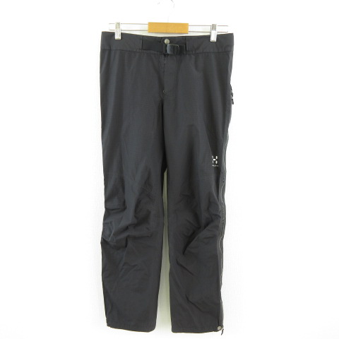 ホグロフス HAGLOFS GORE TEX ナイロンパンツ ロング ロゴ 黒 S *A485  