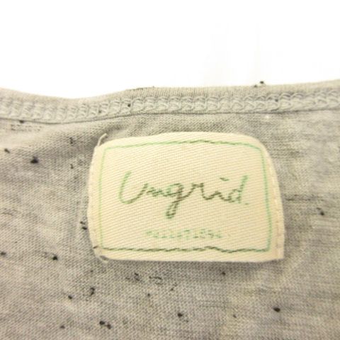 アングリッド UNGRID カットソー 長袖 ヘンリーネック グレー F