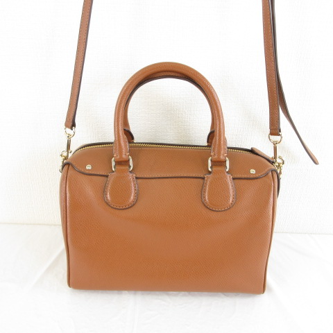 コーチ COACH ショルダーバッグ ハンド 2way レザー キャメル 茶 *T815 