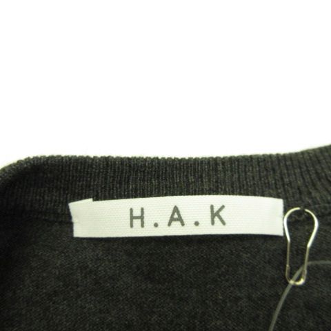 未使用品 ハク スーパーハッカ H.A.K バラクラバ付き配色Vネックニット