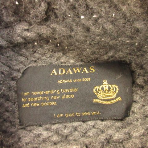 アダワス ADAWAS ニット セーター モックネック オーバーサイズ 長袖 グレー F *A339 メンズ レディース アダワス ADAWAS ニット セーター モックネック オーバーサイズ