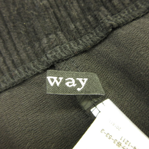 ワンウェイ one way ミニスカート 台形 コーデュロイ 黒 M *T789 レディース