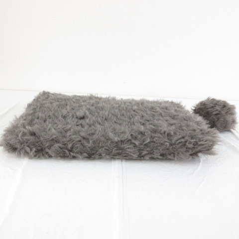 LLQ クラッチバッグ フェイクファー グレー *T48 レディース 117